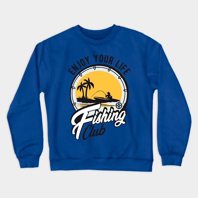 FISHING CLUB BADGE Crewneck Sweatshirt by beanbeardy